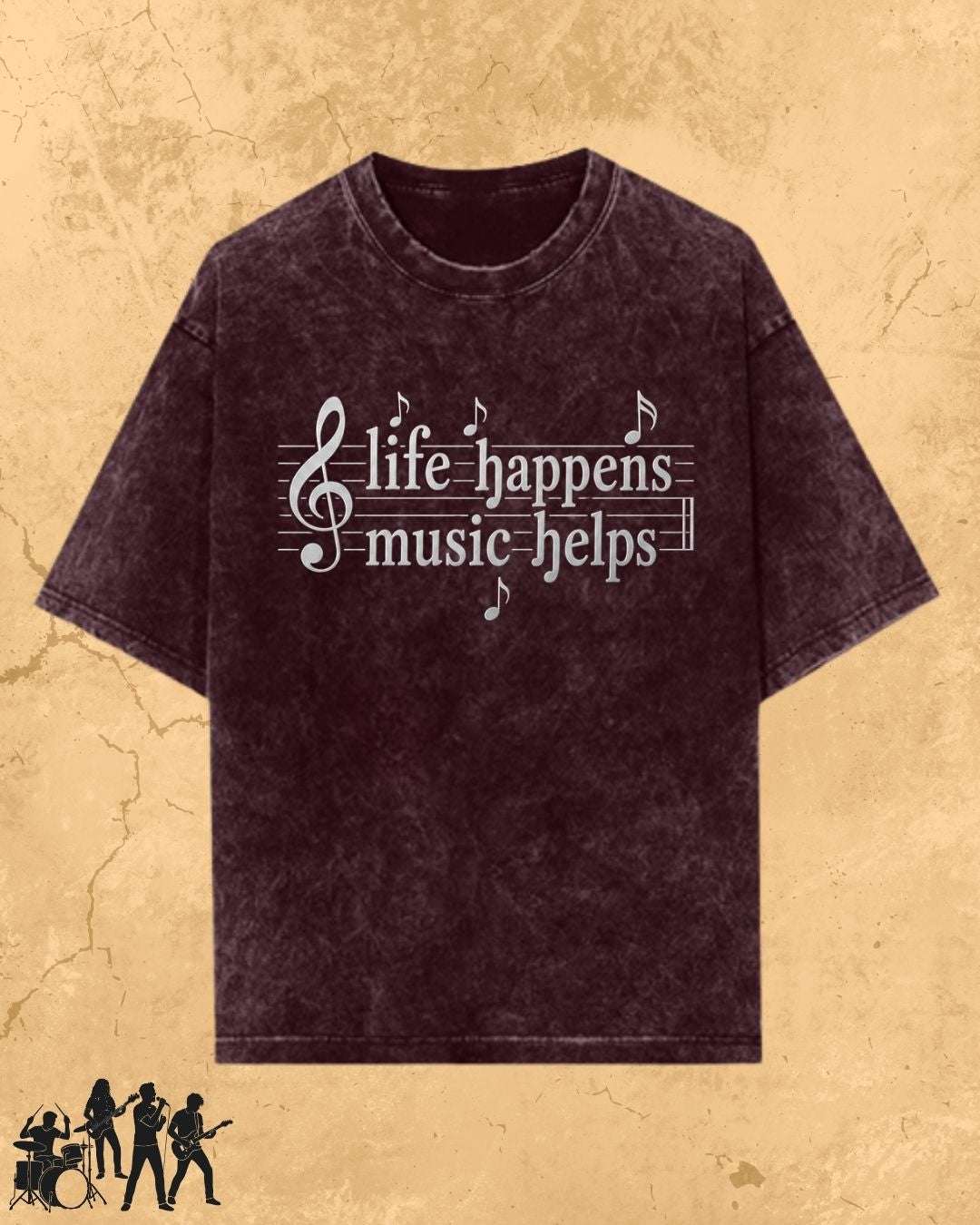 Life Happens Music Helps Cotton Tshirt Swiftsoul 