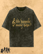Life Happens Music Helps Cotton Tshirt Swiftsoul 