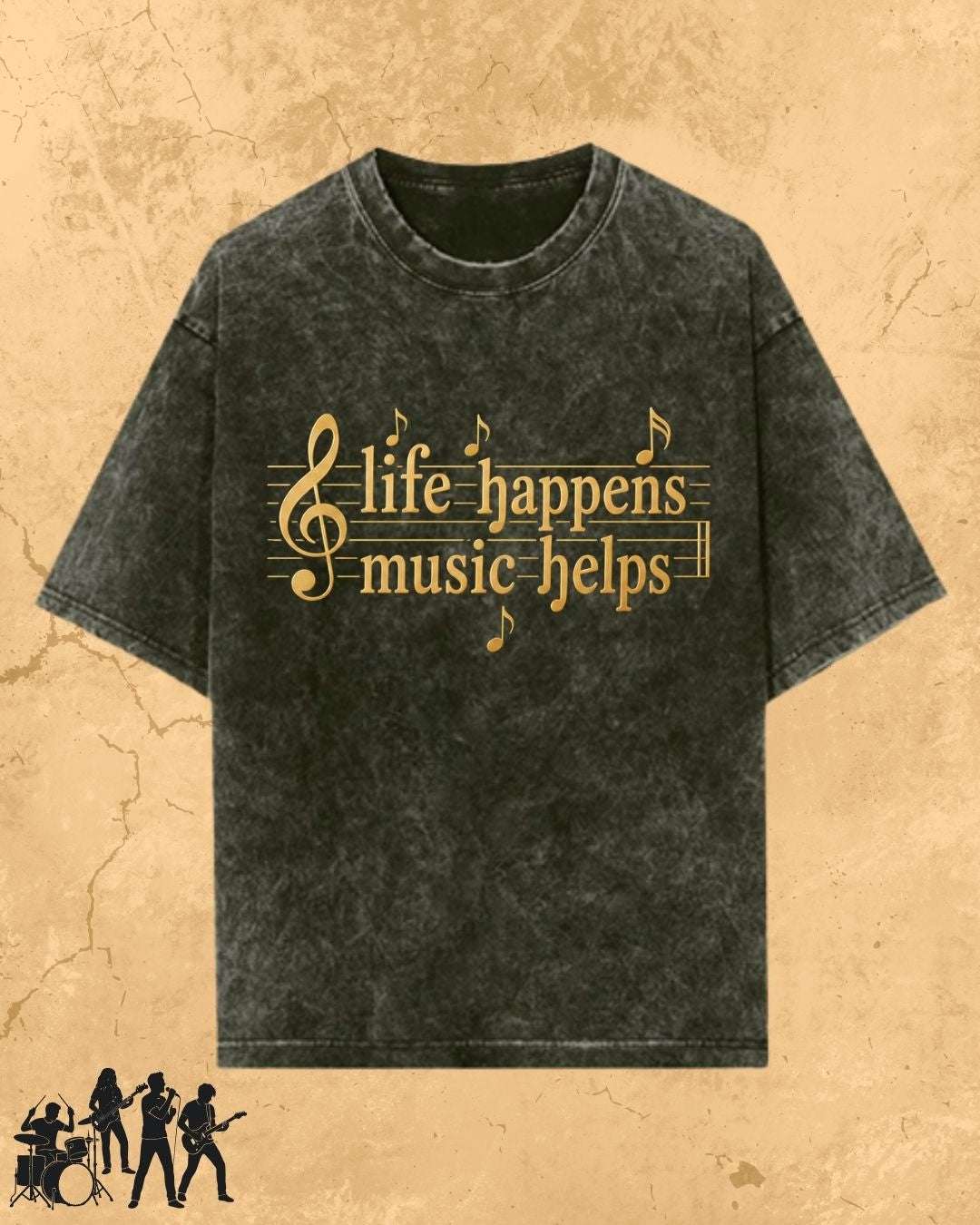 Life Happens Music Helps Cotton Tshirt Swiftsoul 