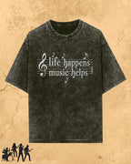 Life Happens Music Helps Cotton Tshirt Swiftsoul 