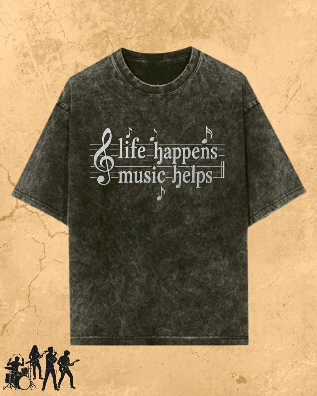 Life Happens Music Helps Cotton Tshirt Swiftsoul 