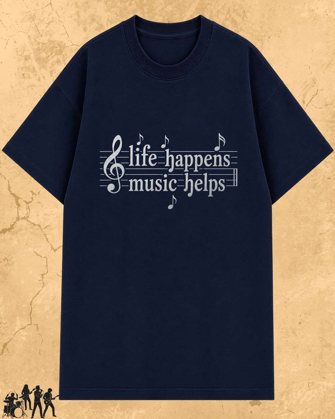 Life Happens Music Helps Cotton Tshirt Swiftsoul 