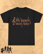 Life Happens Music Helps Cotton Tshirt Swiftsoul