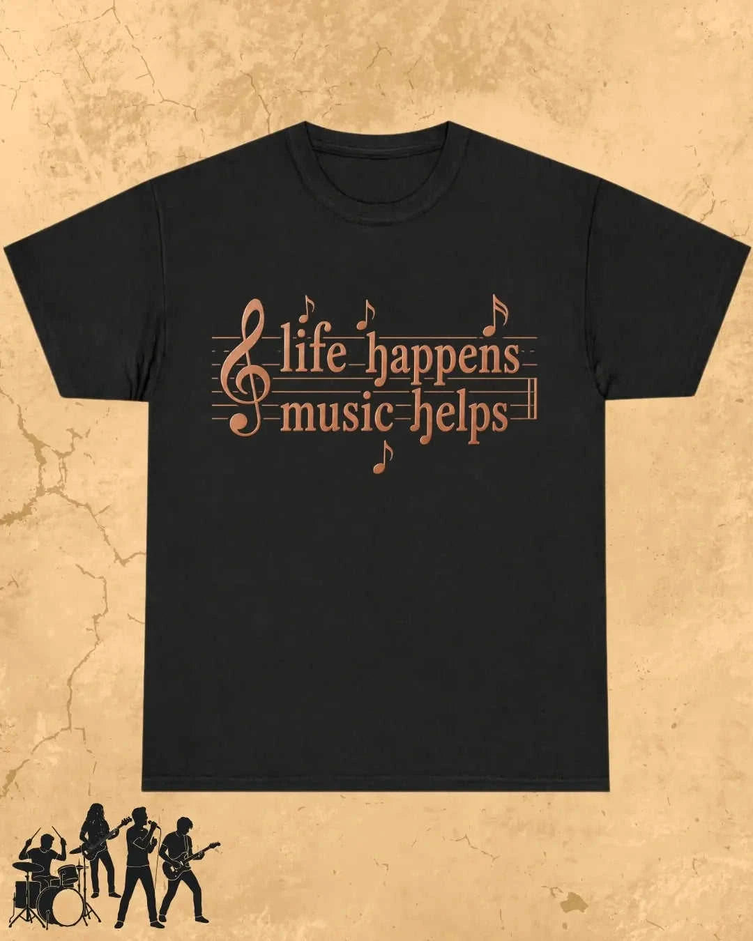 Life Happens Music Helps Cotton Tshirt Swiftsoul