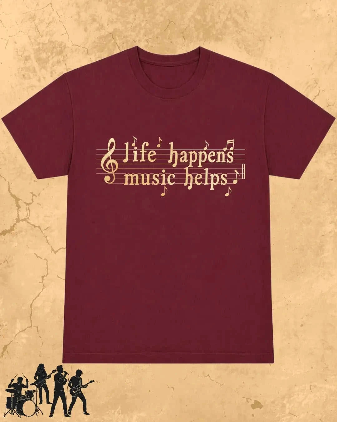 Life Happens Music Helps Cotton Tshirt Swiftsoul
