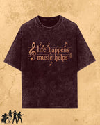 Life Happens Music Helps Cotton Tshirt Swiftsoul 