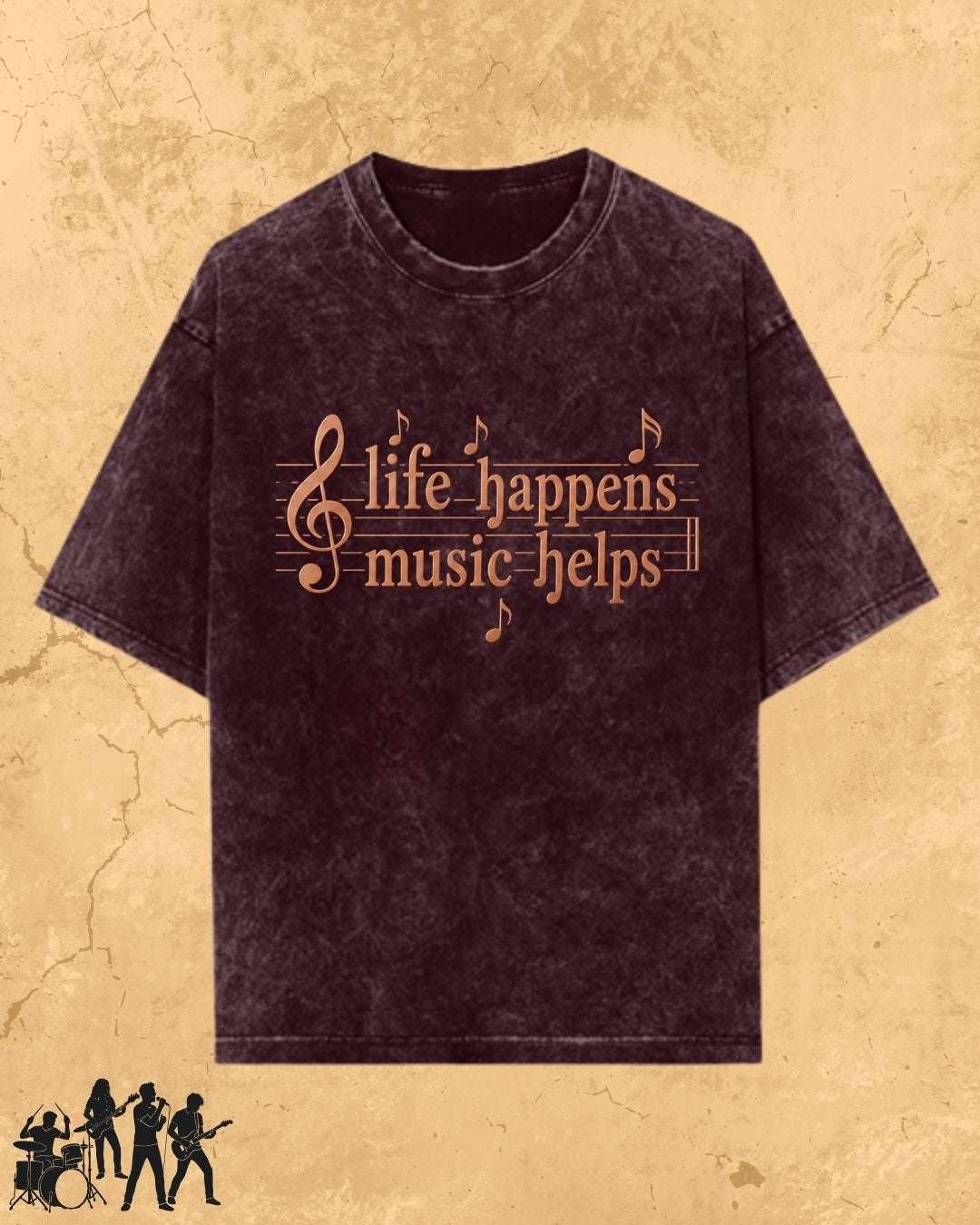Life Happens Music Helps Cotton Tshirt Swiftsoul 