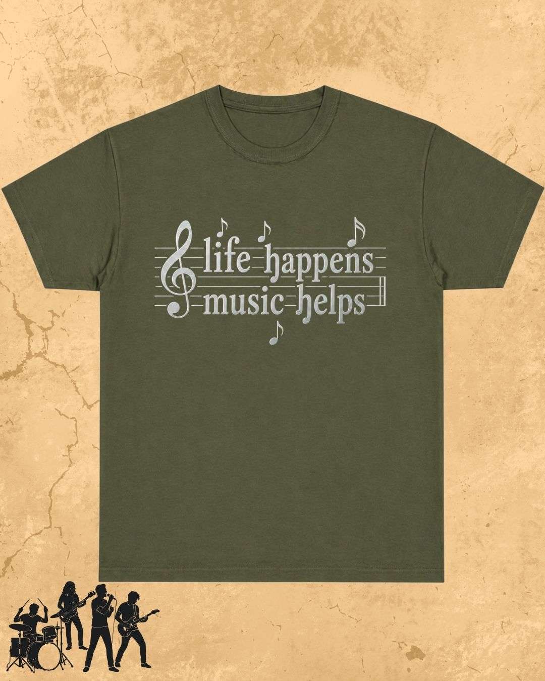 Life Happens Music Helps Cotton Tshirt Swiftsoul 