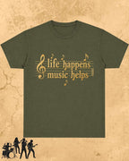Life Happens Music Helps Cotton Tshirt Swiftsoul 