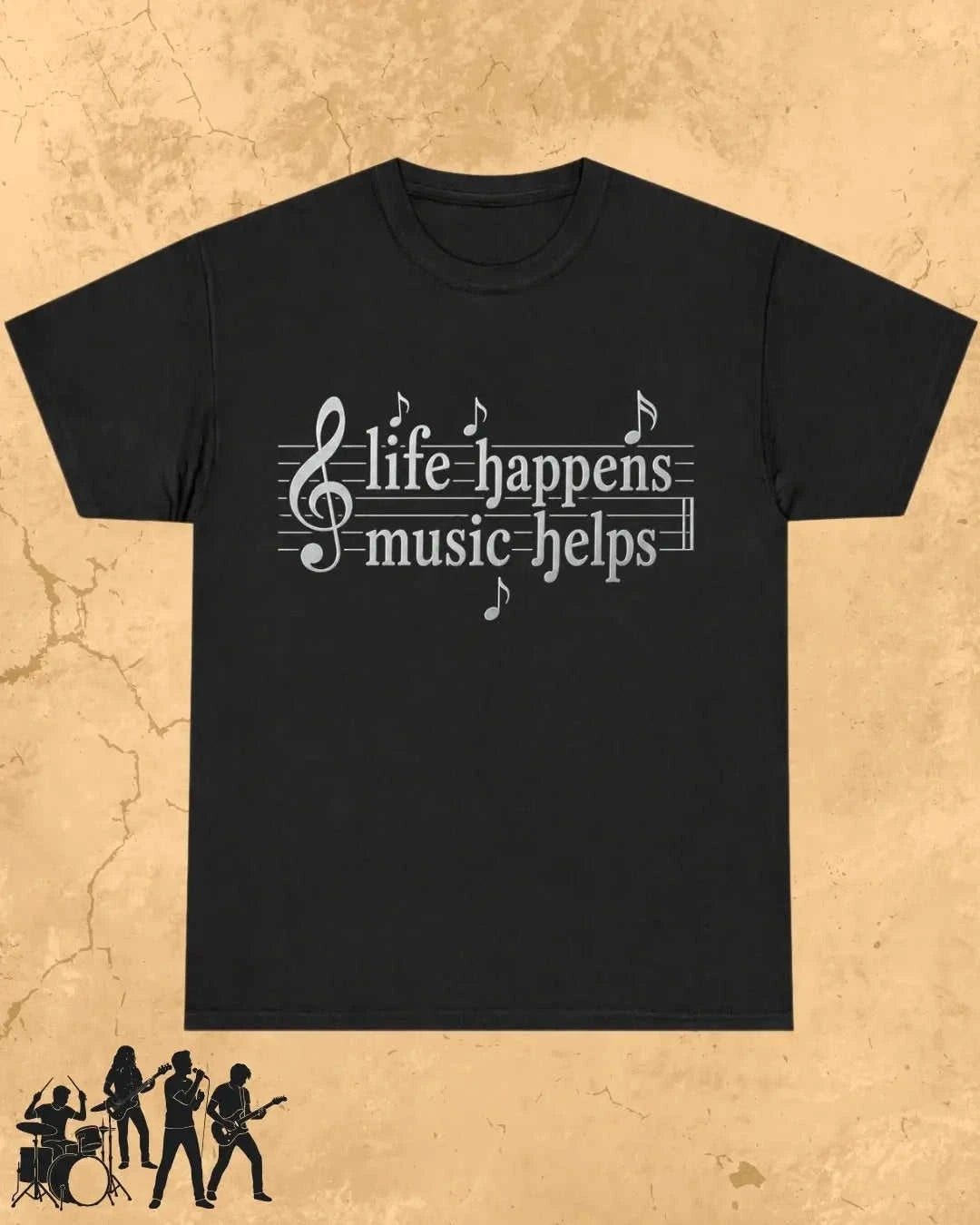 Life Happens Music Helps Cotton Tshirt Swiftsoul