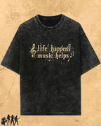 Life Happens Music Helps Cotton Tshirt Swiftsoul 