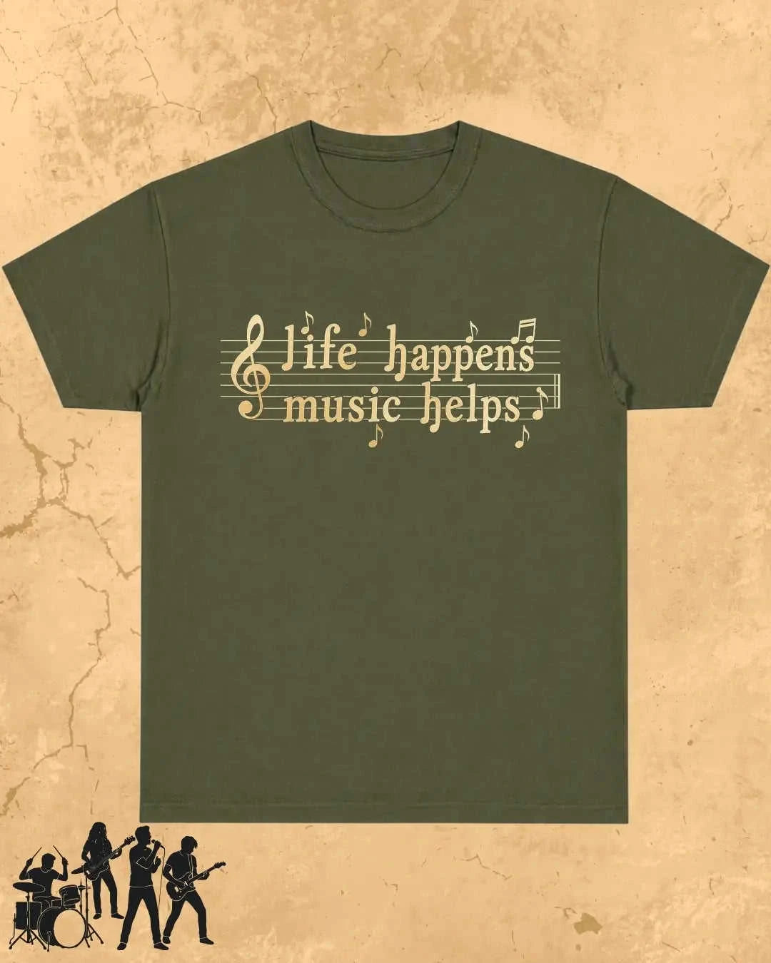 Life Happens Music Helps Cotton Tshirt Swiftsoul