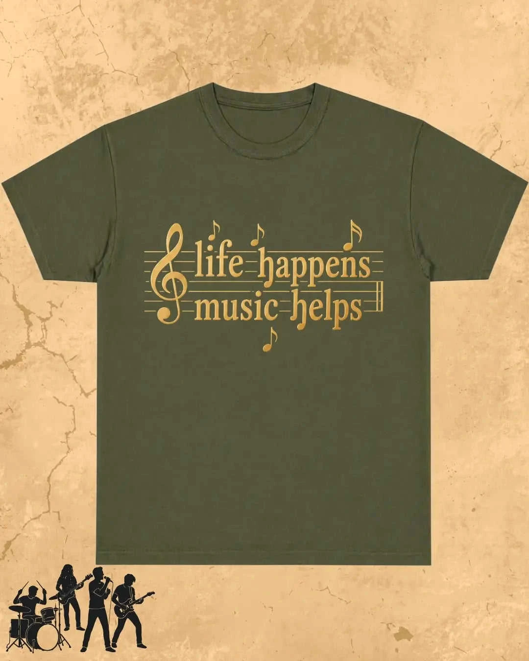 Life Happens Music Helps Cotton Tshirt Swiftsoul