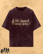 Life Happens Music Helps Cotton Tshirt Swiftsoul 