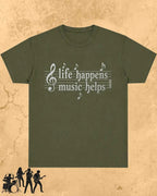 Life Happens Music Helps Cotton Tshirt Swiftsoul