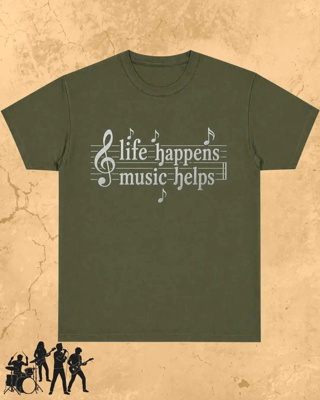 Life Happens Music Helps Cotton Tshirt Swiftsoul