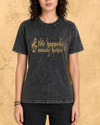 Life Happens Music Helps Cotton Tshirt Swiftsoul 