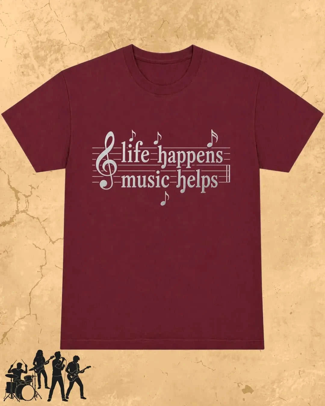 Life Happens Music Helps Cotton Tshirt Swiftsoul