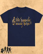 Life Happens Music Helps Cotton Tshirt Swiftsoul