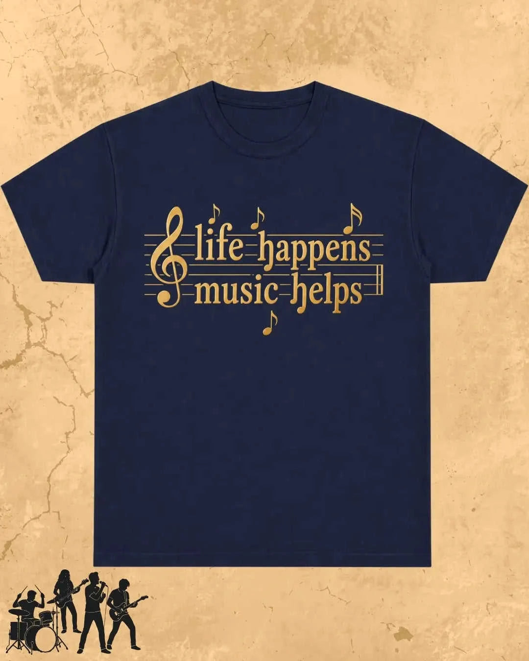 Life Happens Music Helps Cotton Tshirt Swiftsoul