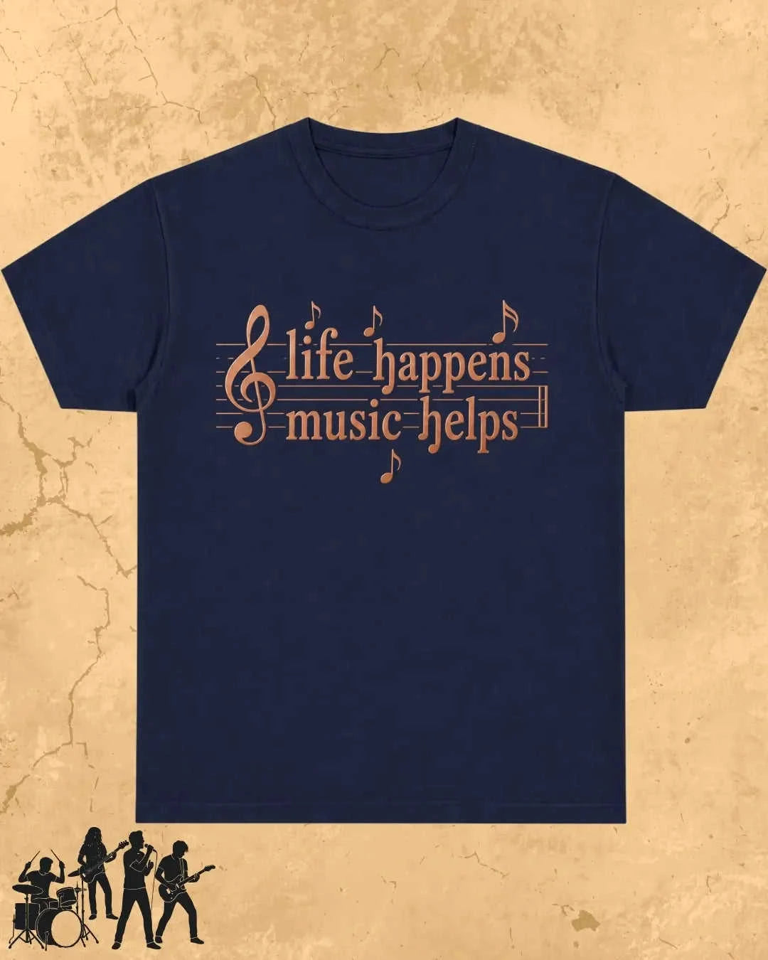 Life Happens Music Helps Cotton Tshirt Swiftsoul
