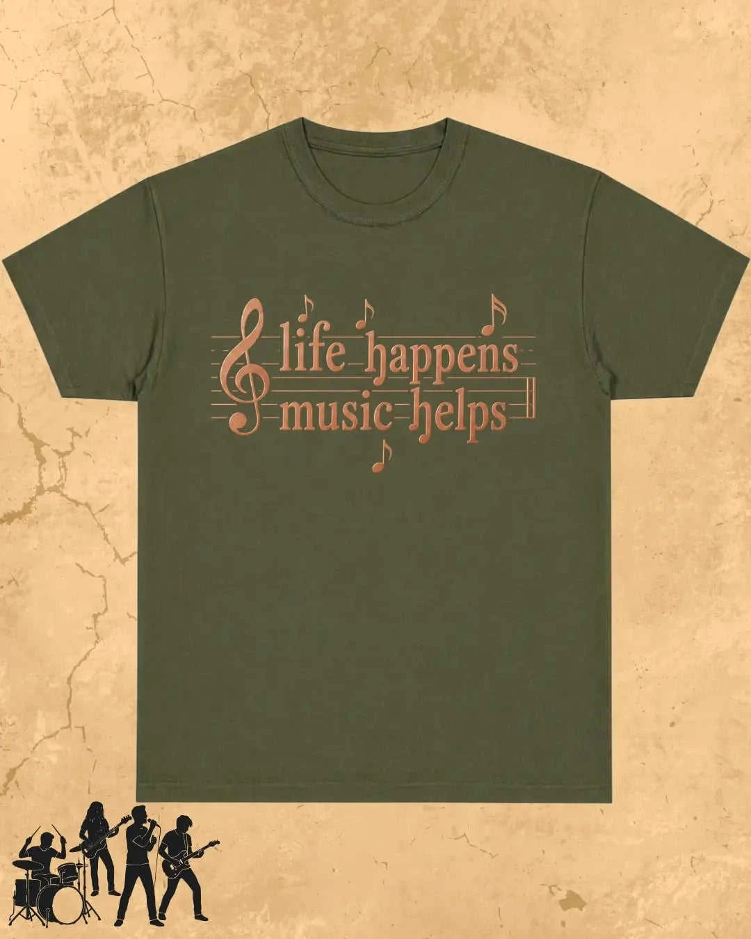 Life Happens Music Helps Cotton Tshirt Swiftsoul