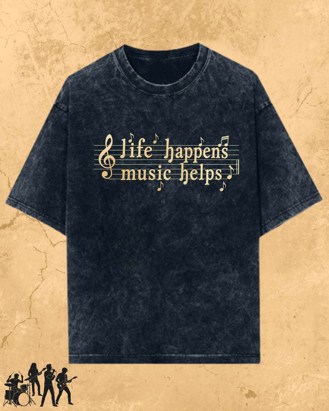 Life Happens Music Helps Cotton Tshirt Swiftsoul 