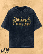 Life Happens Music Helps Cotton Tshirt Swiftsoul 