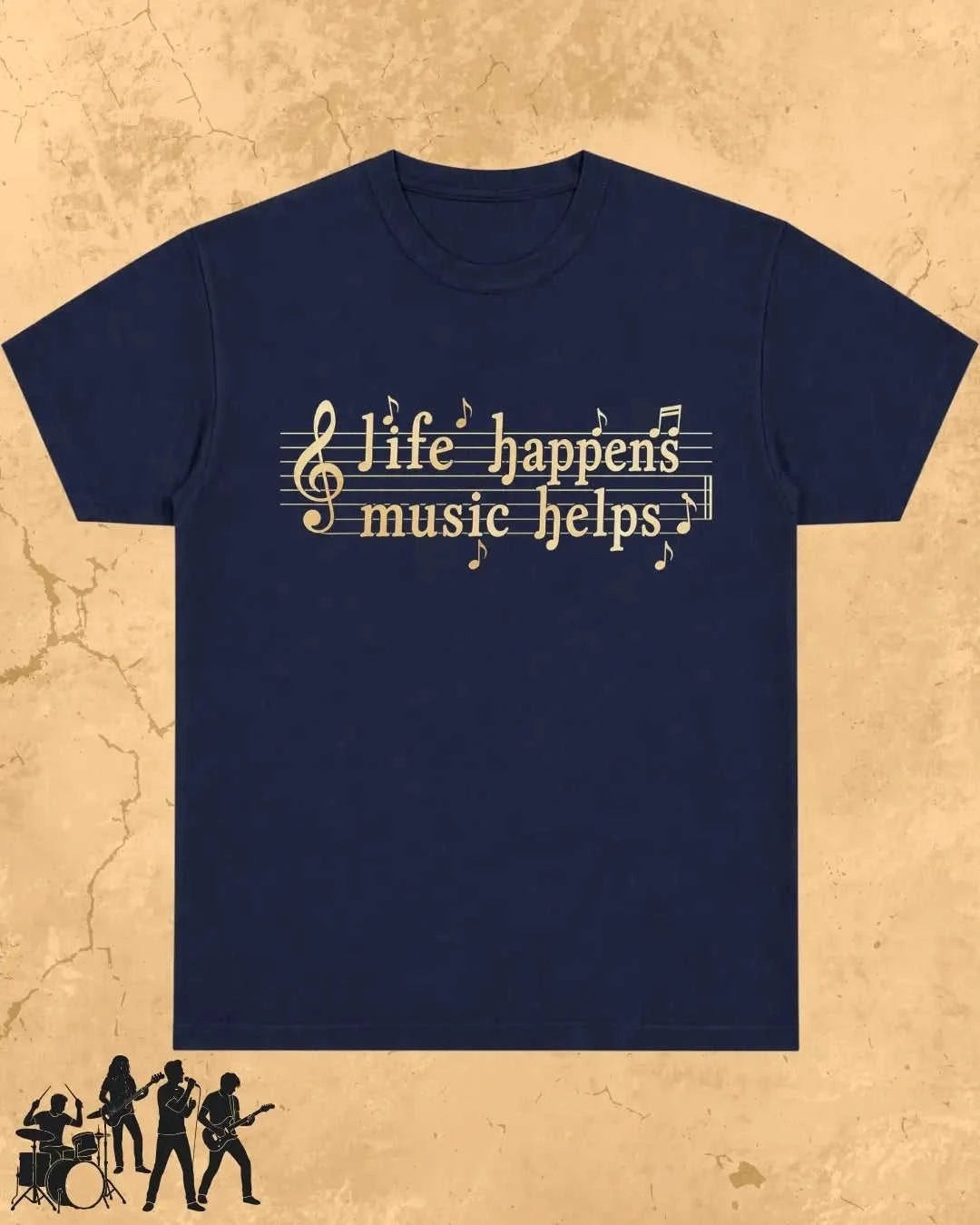 Life Happens Music Helps Cotton Tshirt Swiftsoul
