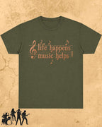 Life Happens Music Helps Cotton Tshirt Swiftsoul 