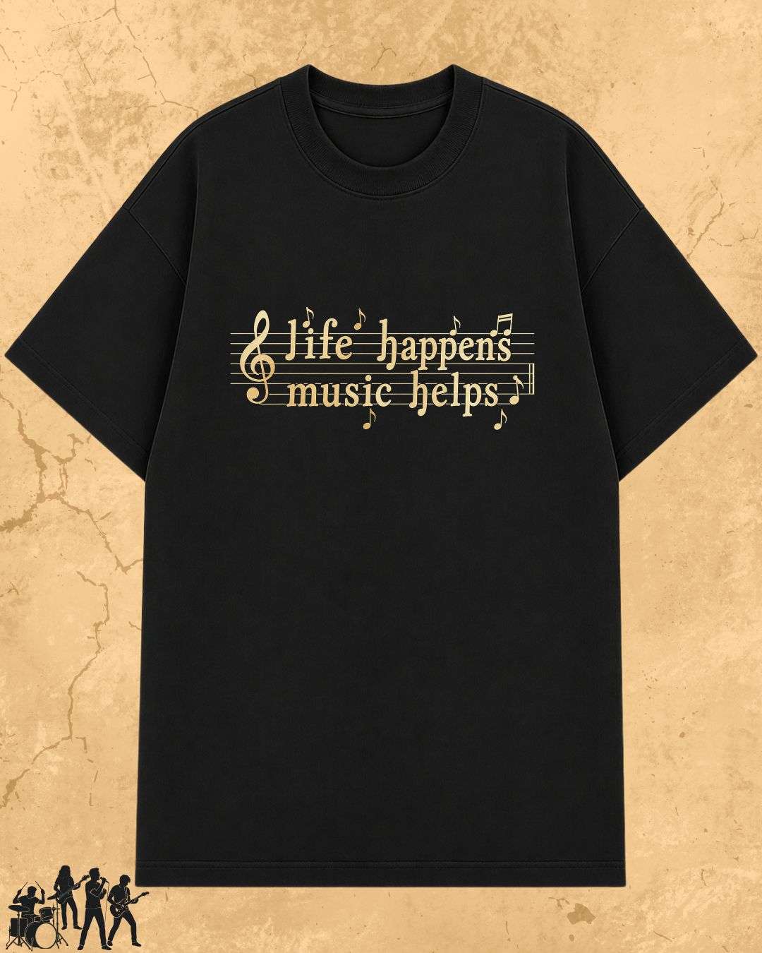 Life Happens Music Helps Cotton Tshirt Swiftsoul 