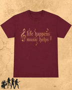 Life Happens Music Helps Cotton Tshirt Swiftsoul
