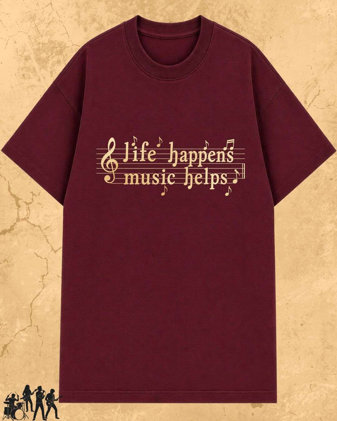 Life Happens Music Helps Cotton Tshirt Swiftsoul 