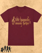 Life Happens Music Helps Cotton Tshirt Swiftsoul