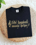 Life Happens Music Helps Cotton Tshirt Swiftsoul