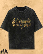 Life Happens Music Helps Cotton Tshirt Swiftsoul 
