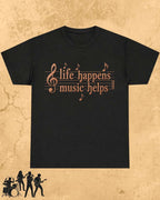 Life Happens Music Helps Cotton Tshirt Swiftsoul 