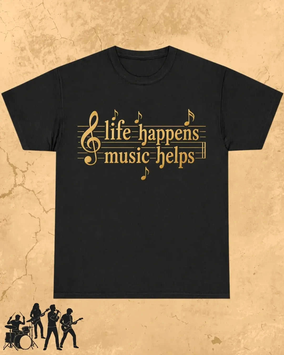 Life Happens Music Helps Cotton Tshirt Swiftsoul