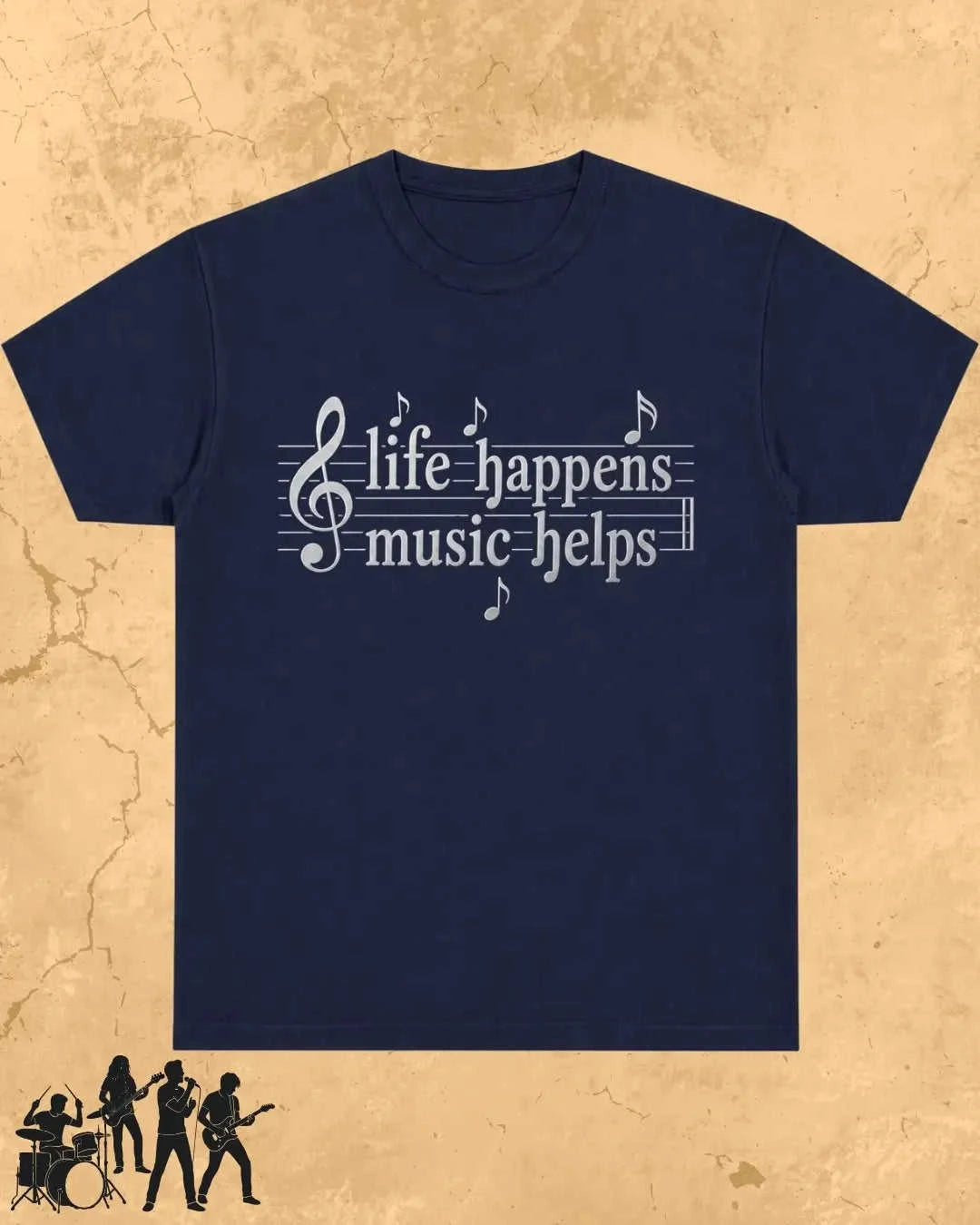 Life Happens Music Helps Cotton Tshirt Swiftsoul