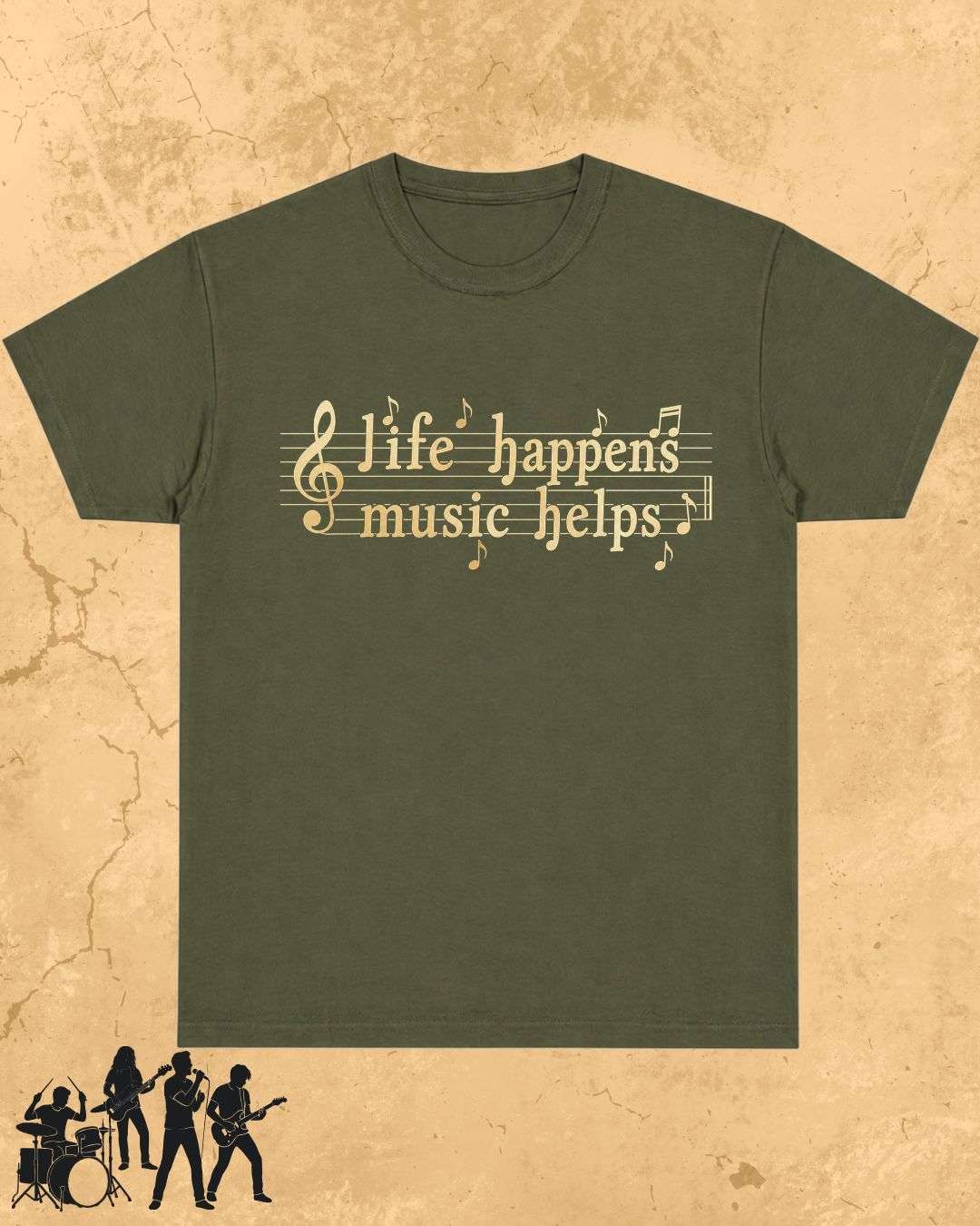Life Happens Music Helps Cotton Tshirt Swiftsoul 