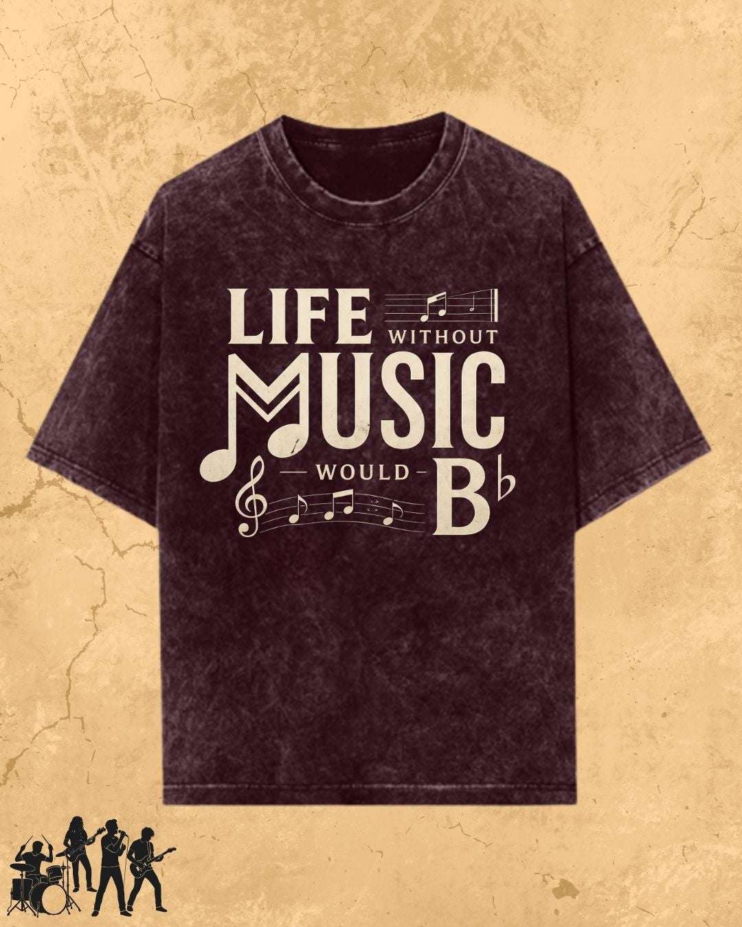 Life Without Music Would B Flat Cotton T-Shirt Billien LLC 