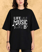 Life Without Music Would B Flat Cotton T-Shirt Billien LLC 