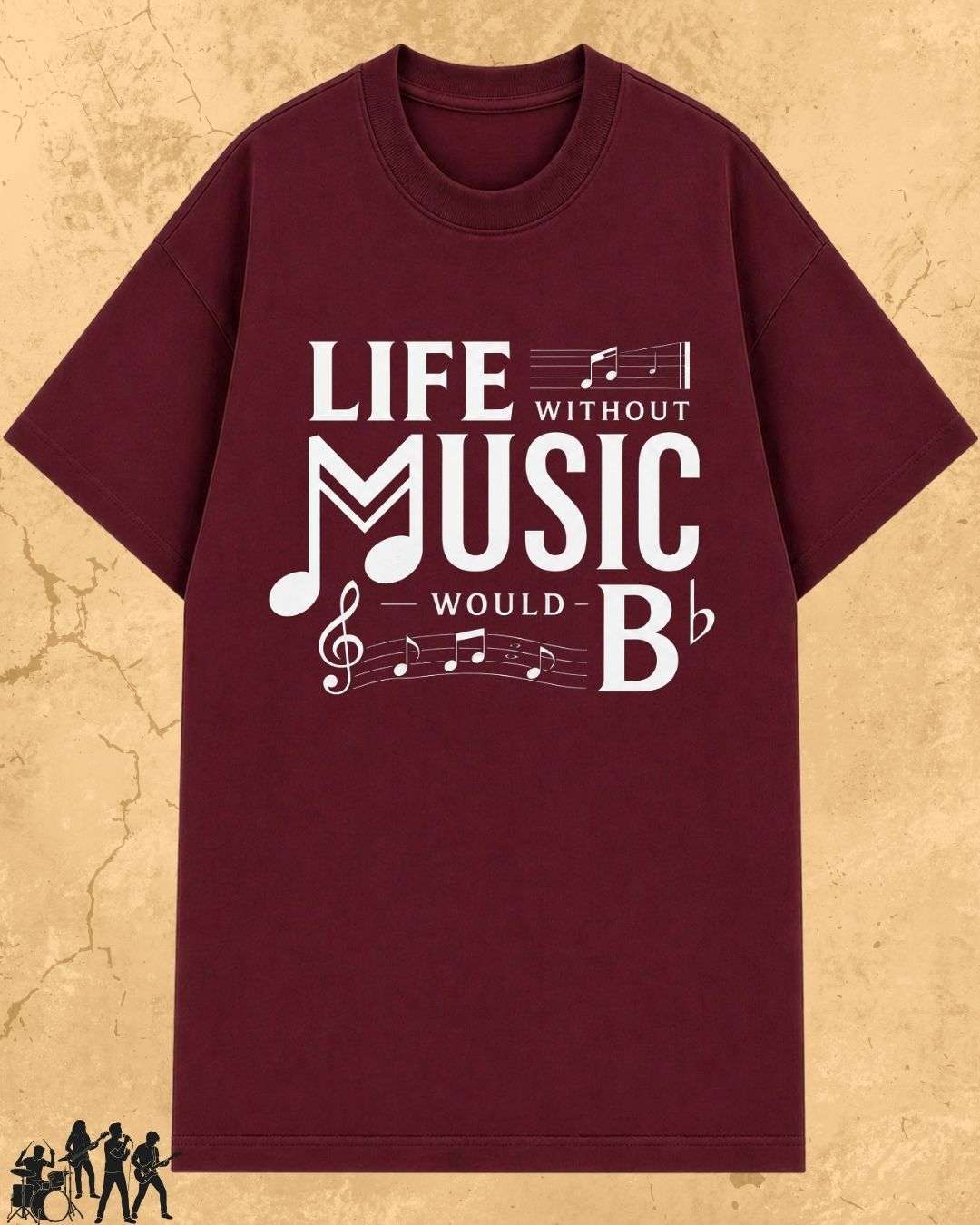 Life Without Music Would B Flat Cotton T-Shirt Billien LLC 