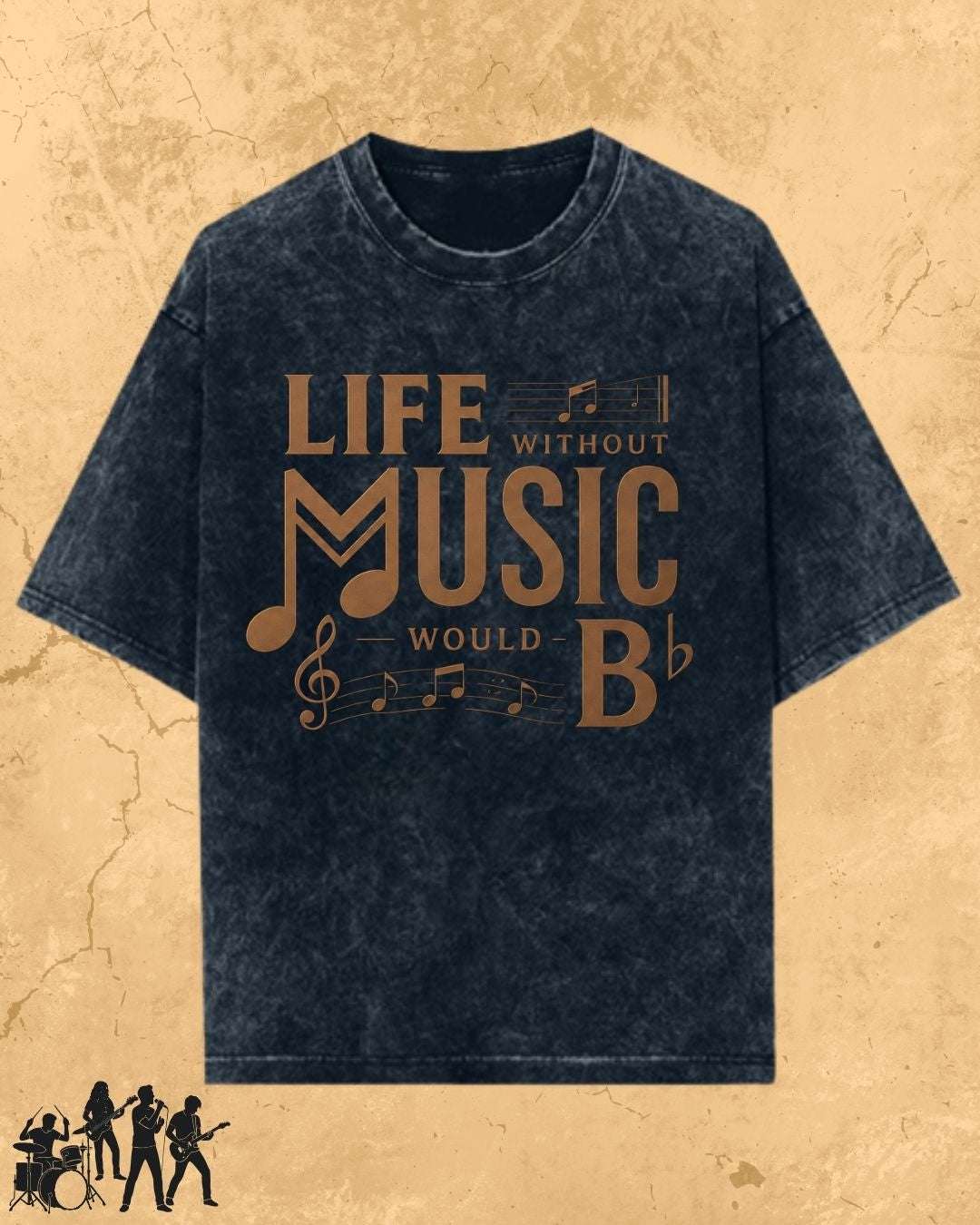 Life Without Music Would B Flat Cotton T-Shirt Billien LLC 