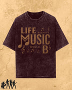 Life Without Music Would B Flat Cotton T-Shirt Billien LLC 