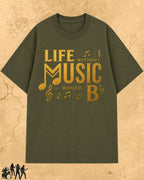 Life Without Music Would B Flat Cotton T-Shirt Billien LLC 