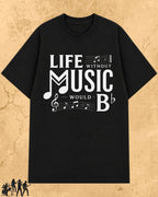 Life Without Music Would B Flat Cotton T-Shirt Billien LLC 