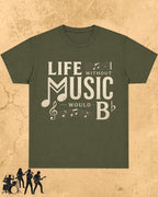 Life Without Music Would B Flat Cotton T-Shirt Billien LLC 