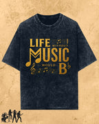 Life Without Music Would B Flat Cotton T-Shirt Billien LLC 