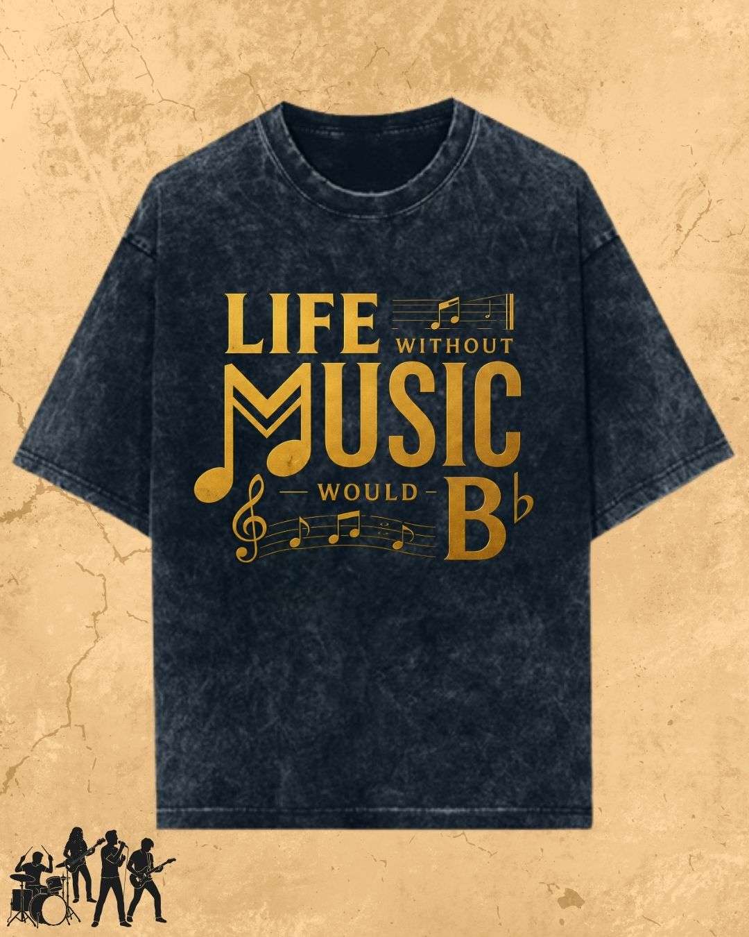 Life Without Music Would B Flat Cotton T-Shirt Billien LLC 